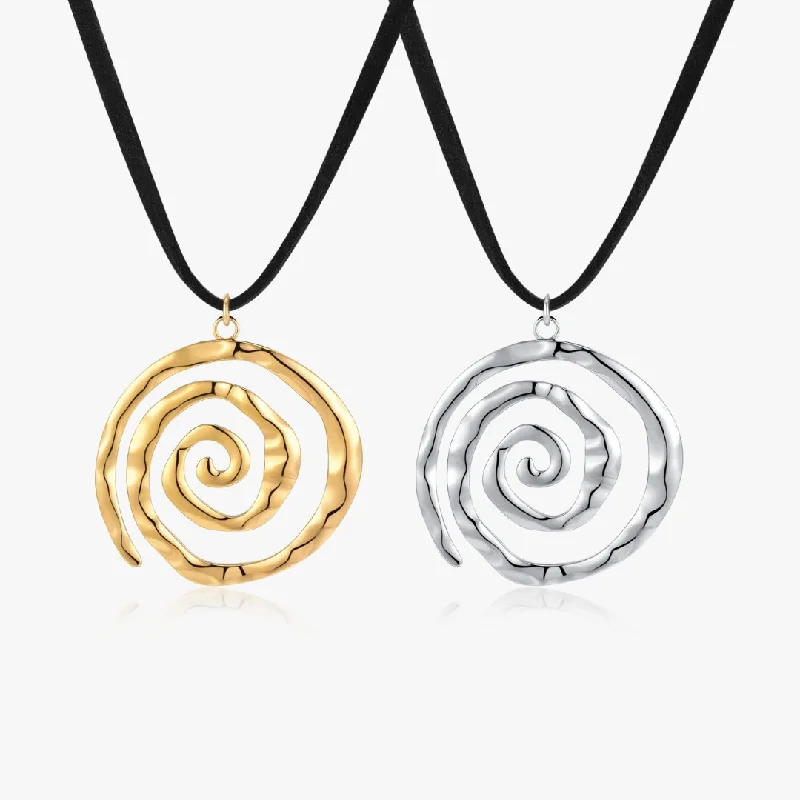 Modern Necklaces-Spiral Adjustable Cord Necklace (Greek Inspired Collection)