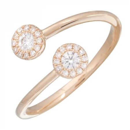 Vintage Wedding Rings-14K Rose Gold Diamond Ring