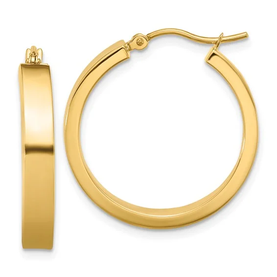 Contemporary Stud Earrings-14k Polished Hoop Earring