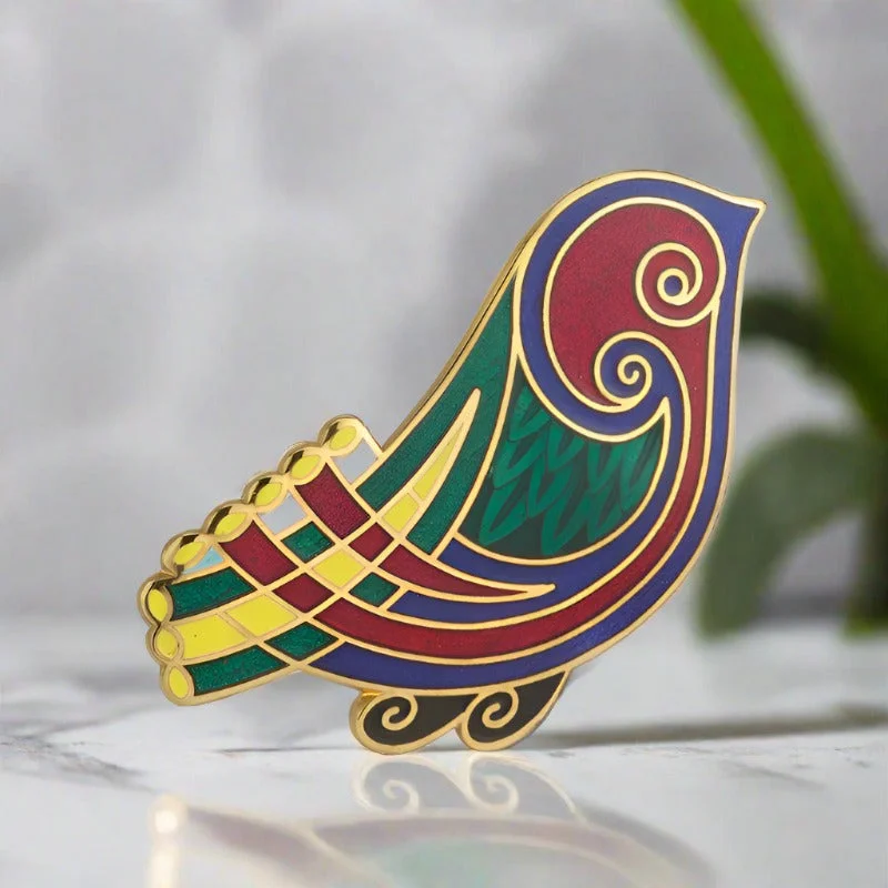 Brooch for Formal Dresses-Gold Plated Bird Brooch