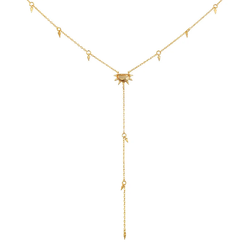 Pearl Chain Necklaces-Light of Day Gold Lariat Necklace