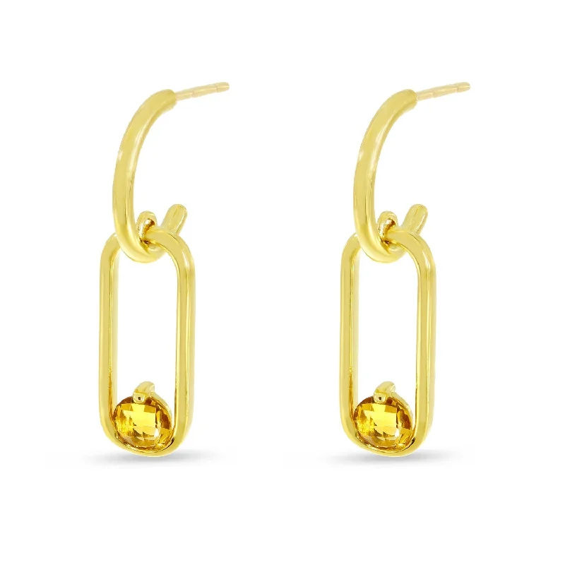 Art-inspired Earrings-CITRINE LINK EARRINGS E4467