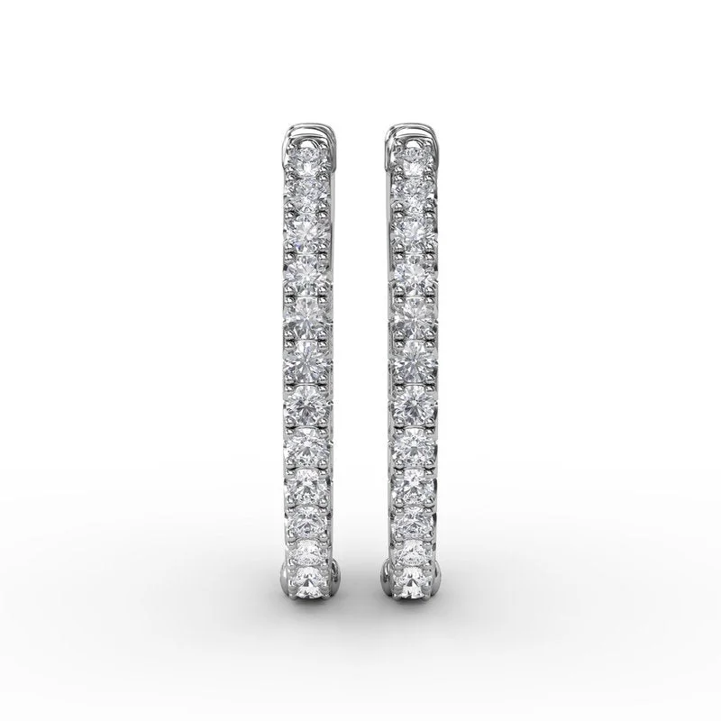 Long Gemstone Earrings-2ct Diamond Hoop Earrings ER4937