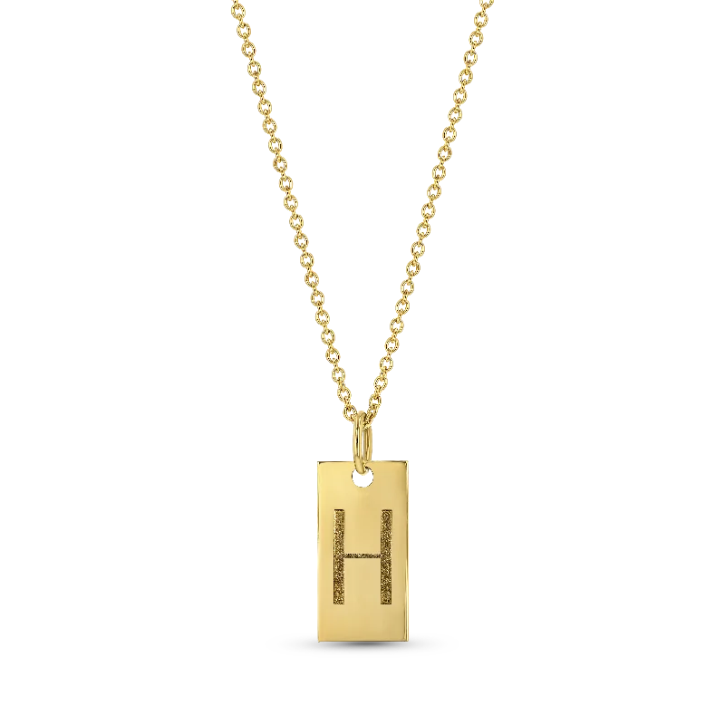 Minimalist Pendant Necklaces-Initial Tag Necklace