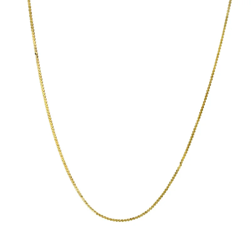 Sterling Silver Pendant Necklaces-20-Inch 1.0mm 14K Gold Flat S-Link Necklace