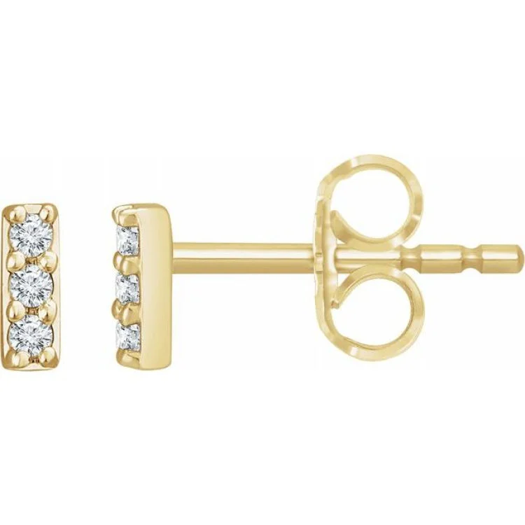 Premium Earrings-14K Yellow .05 CTW Lab-Grown Diamond Bar Earrings