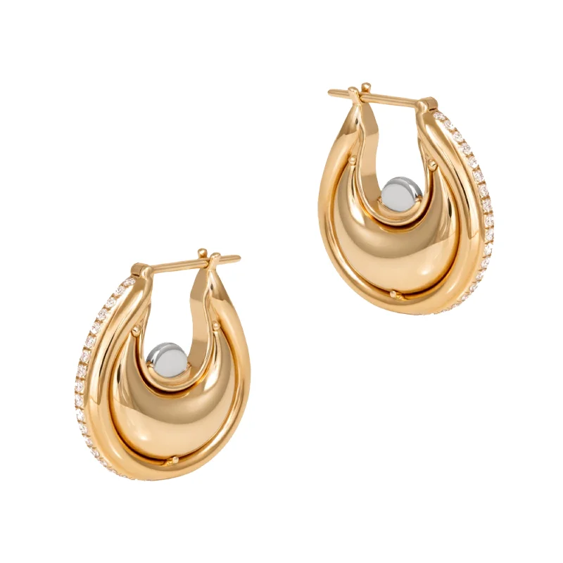 Gemstone Drop Earrings-Diana Gold Earrings, Small