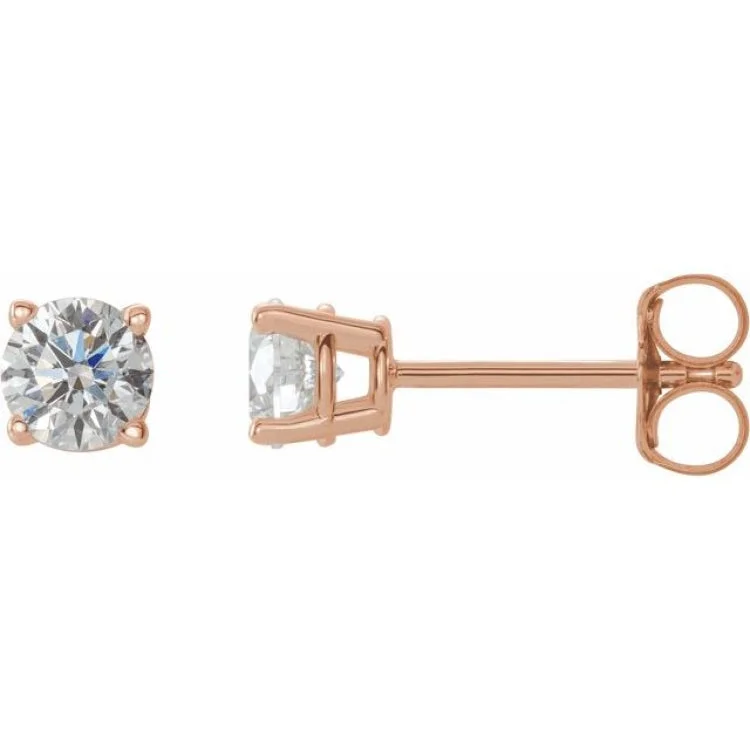 Multi-layered Earrings-14K Rose 1/2 CTW Natural Diamond Stud Earrings