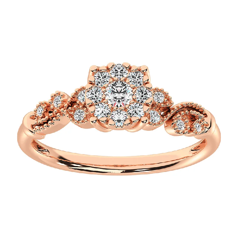 Solitaire Engagement Rings with Diamonds-10K Rose Gold 1/3 Ct.Tw. Diamond Promise Ring