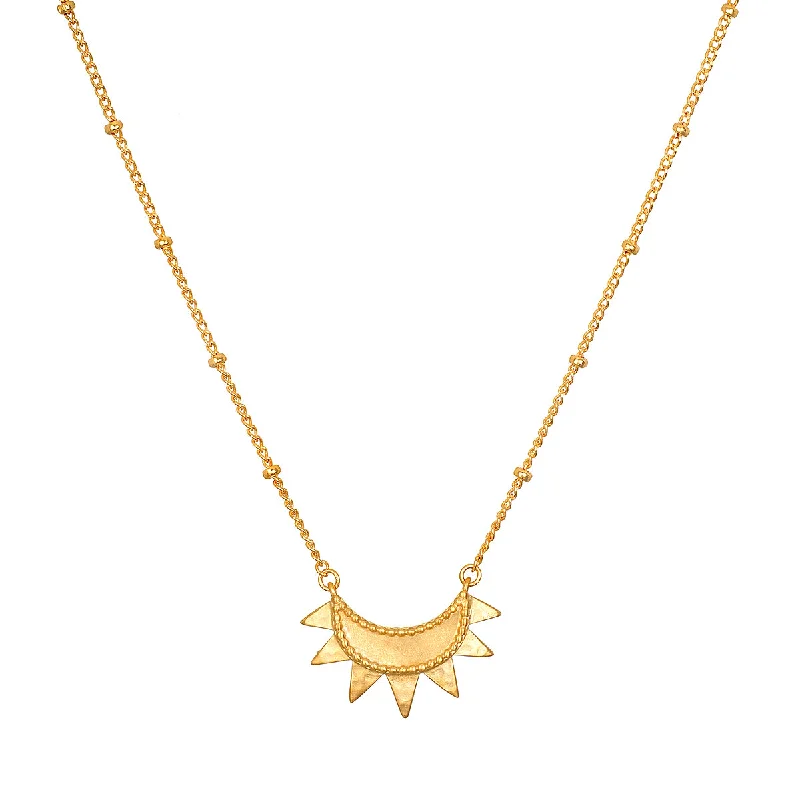 Customizable Pendant Necklaces-Emergence Gold Sunburst Necklace