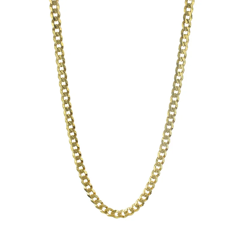 Luxury Necklaces-18K Yellow Gold 7.50mm Wide Curb Link Necklace