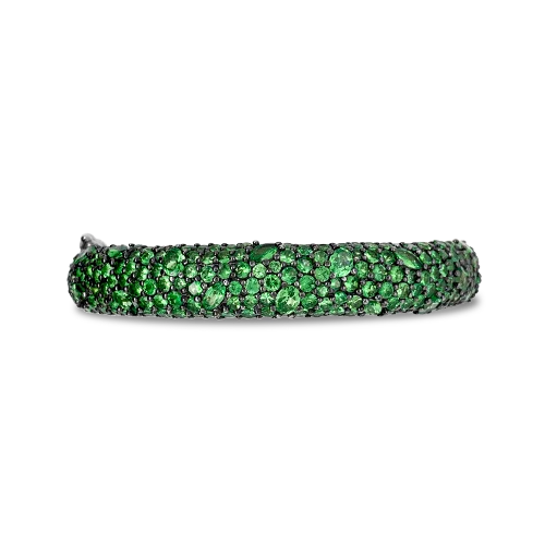 Silver and Gold Bangles-Tsavorite Bangle Bracelet