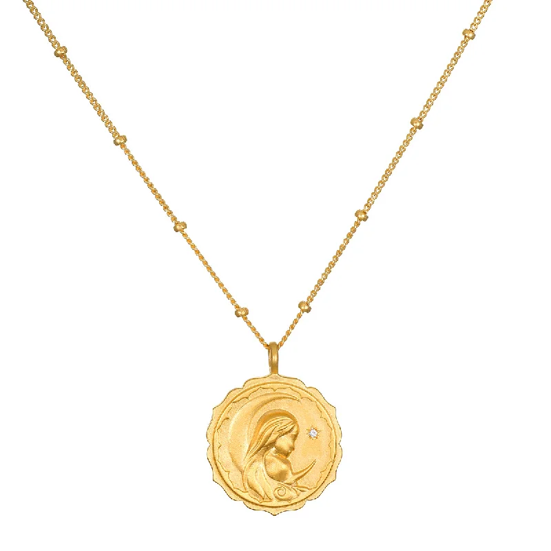 Artisanal Necklaces-Protective Goddess Gold Necklace