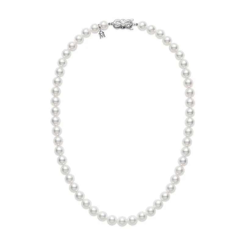 Elegant Necklaces-Akoya Cultured Pearl Matinee Strand Necklace