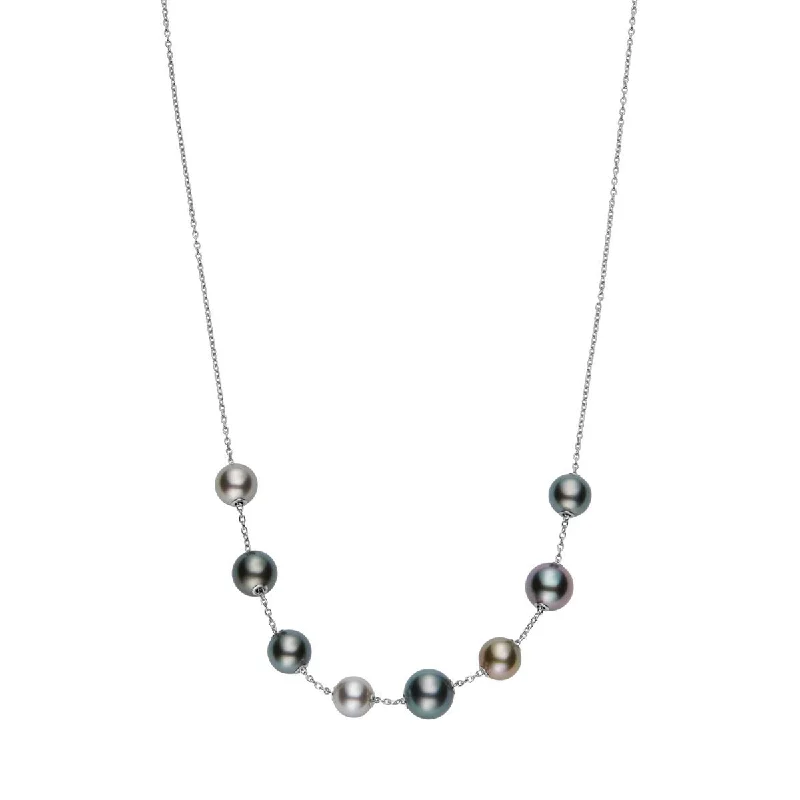 Trendy Necklaces-Black South Sea Pearls in Motion Necklace