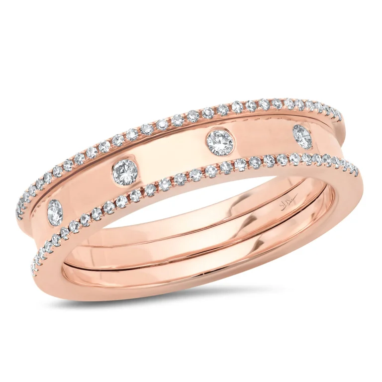 Personalized Gold Rings-14K Rose Gold Polished Diamond Ring