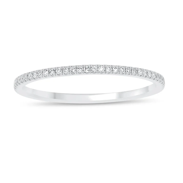 Silver Engagement Rings-14K White Gold Diamond Eternity Band