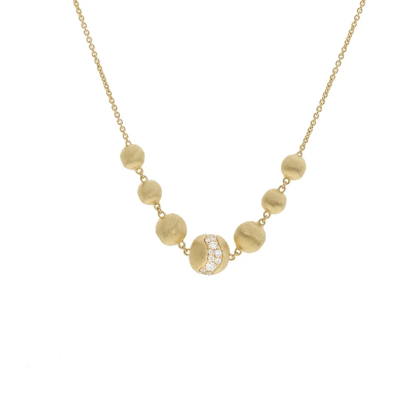 Wedding Necklaces-18K Yellow Gold and Diamond Necklace