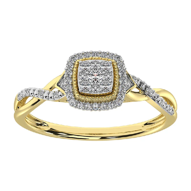 Diamond Eternity Wedding Bands-10K Yellow Gold 1/5 Ct.Tw. Diamond Promise Ring