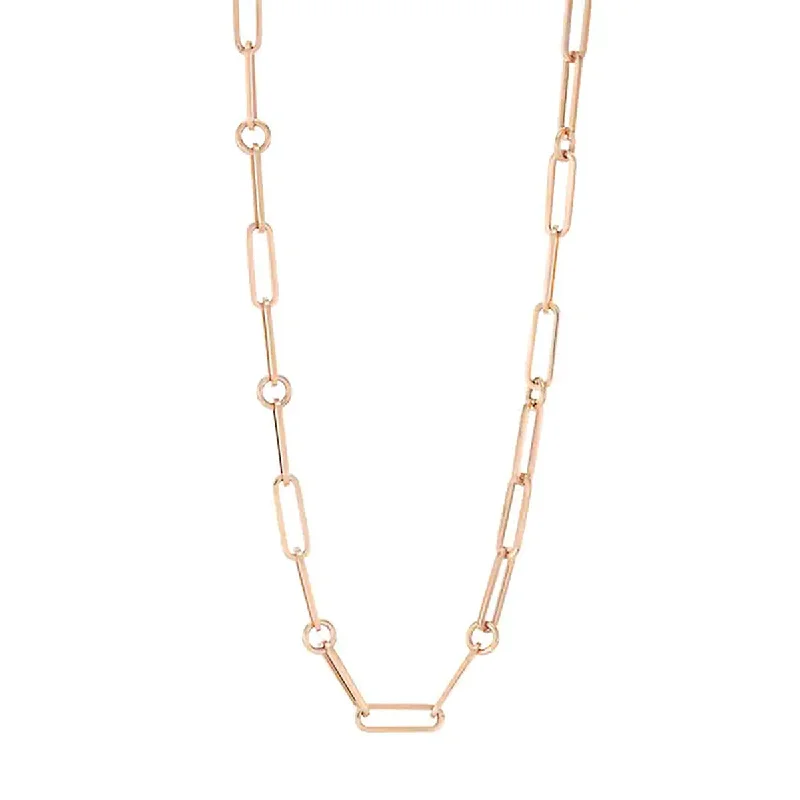 Resin Necklaces-18K Rose Gold Paperclip Chain 22-Inch Necklace