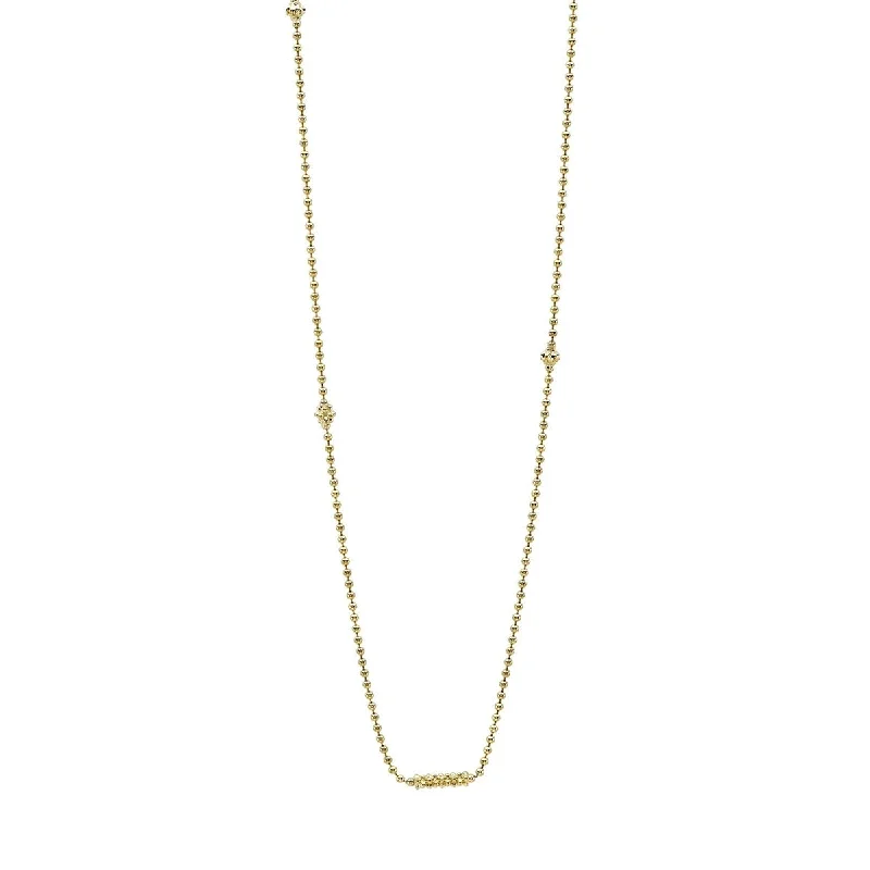 Round Pendant Necklaces-Caviar Gold Necklace