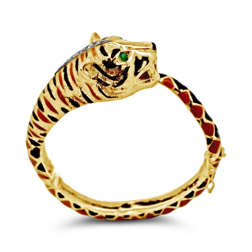 Diamond Gold Bangles-Tiger Bangle Bracelet