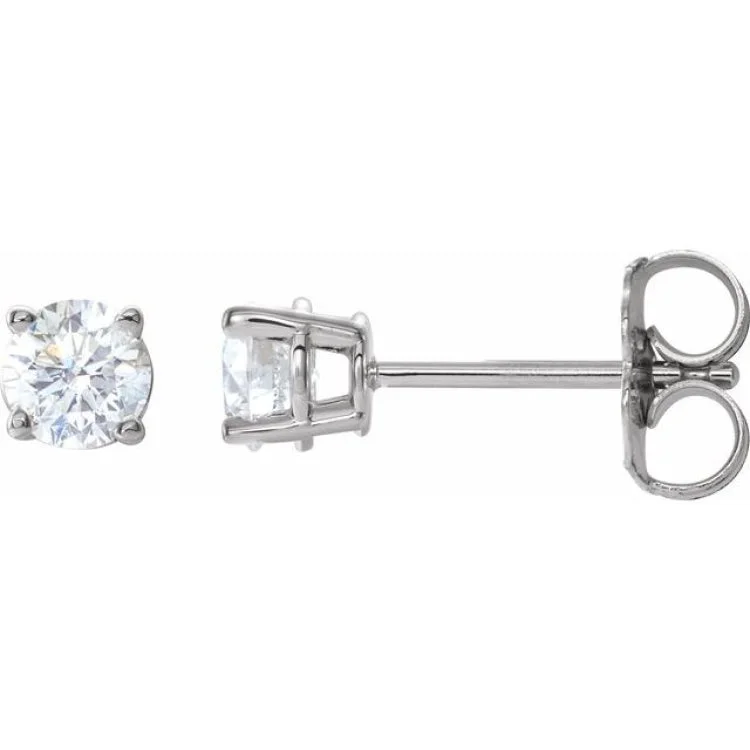 Adjustable Earrings-14K White 1/2 CTW Natural Diamond Stud Earrings