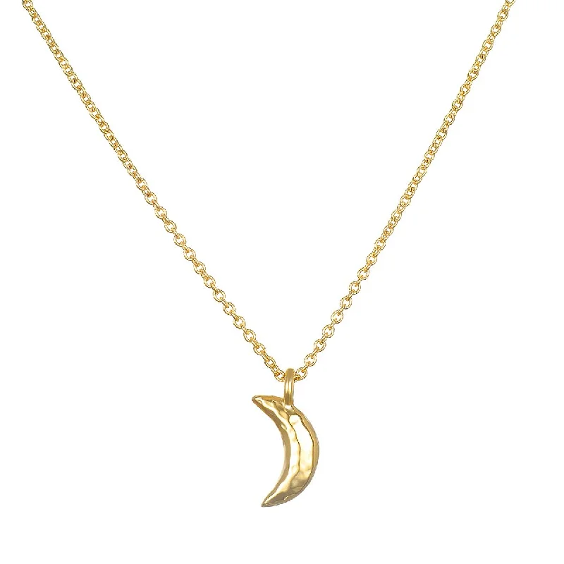 Silver Heart Pendant Necklaces-Moon 14kt Gold Pendant Necklace