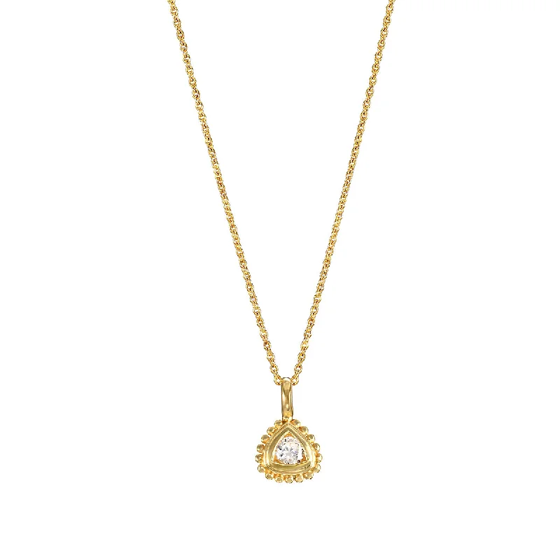 Customizable Pendant Necklaces-Incandescent Spirit 14kt Gold Diamond Necklace 