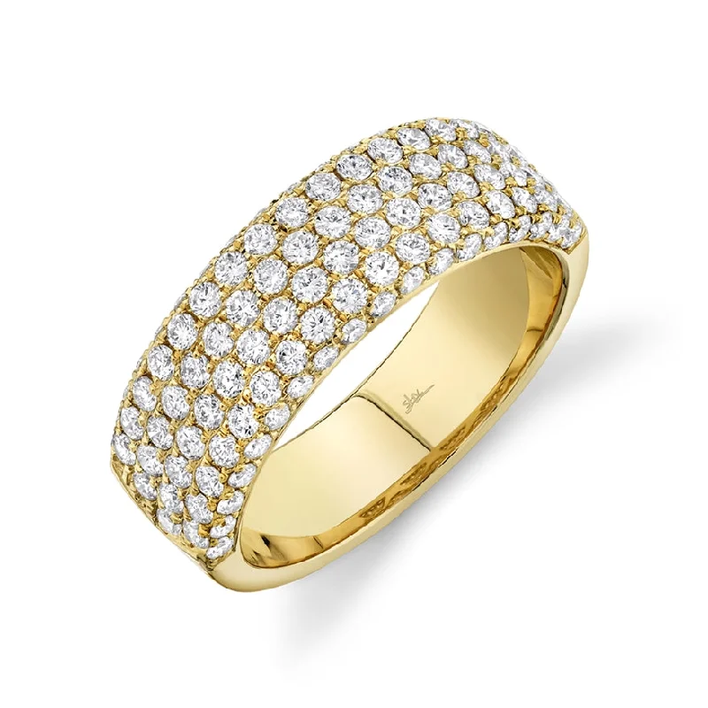 Pink Diamond Rings-14K Yellow Gold Diamond Lady's Pave Band