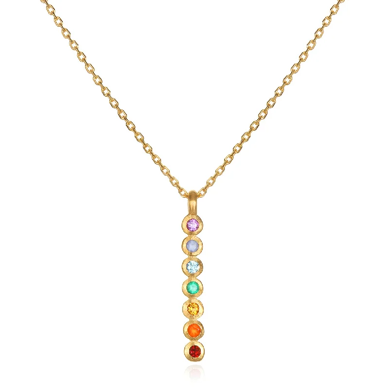 Gold Necklace Sets-Divine Alignment Gemstone Chakra Necklace