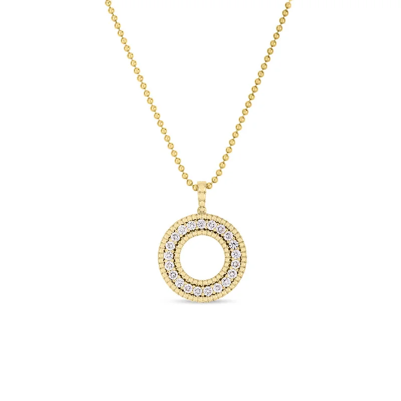 Rose Gold Pendant Necklaces-18K Yellow Siena Large Diamond Circle Necklace