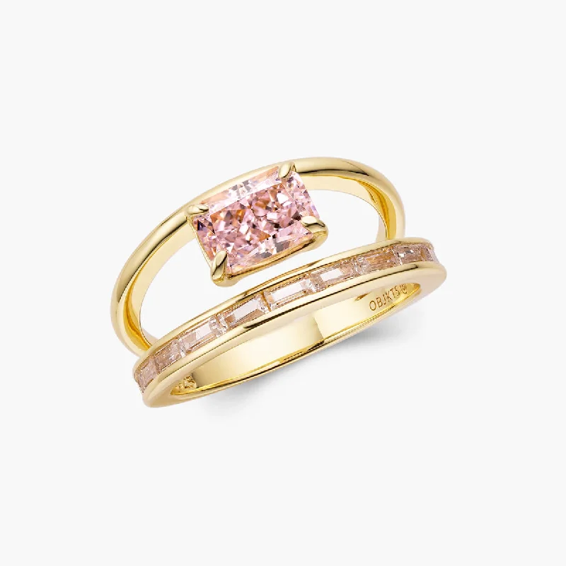 Oval Engagement Rings-Elin Ring - Dusty Pink