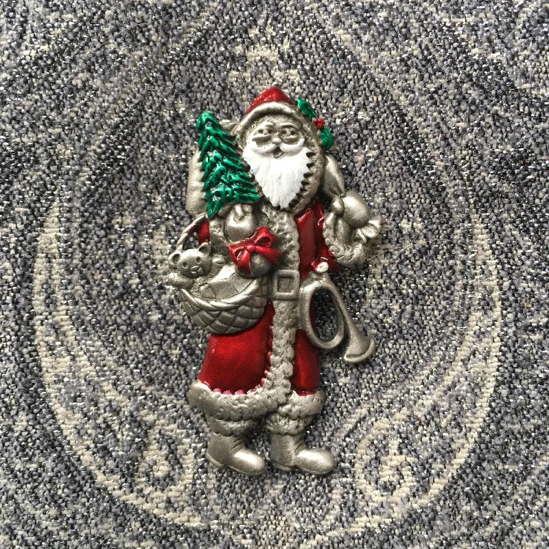 Blue Crystal Brooch-Father Christmas Brooch by JJ