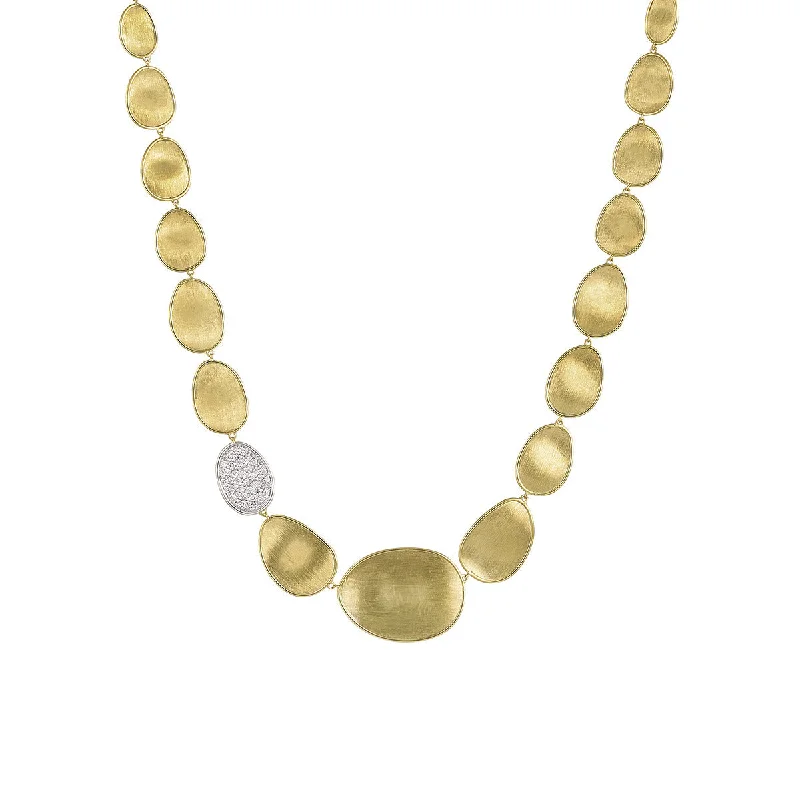 Simple Gem Pendant Necklaces-18K Yellow Gold Single Diamond Station Necklace