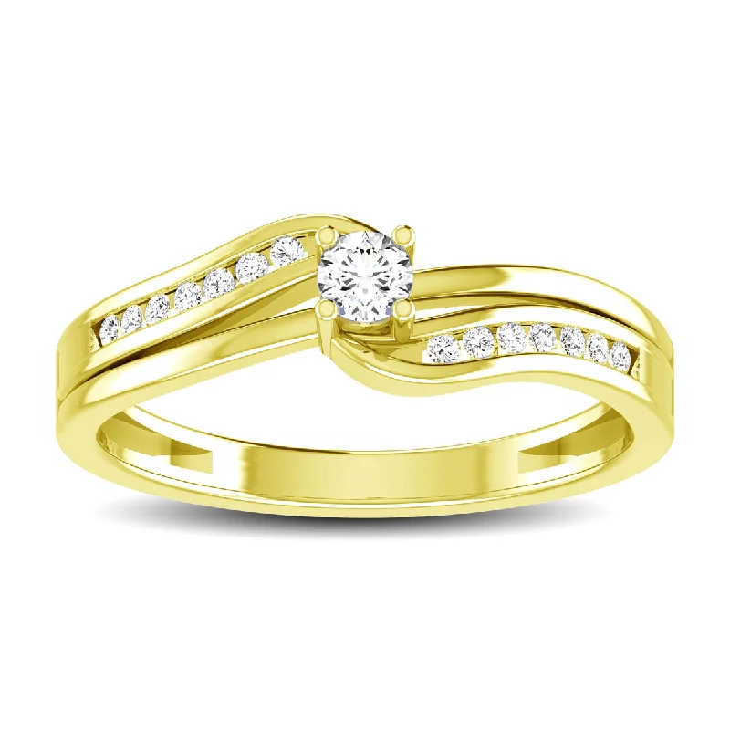 Personalized Diamond Engagement Rings-10K Yellow Gold 1/5 Ct.Tw. Diamond Fashion Ring