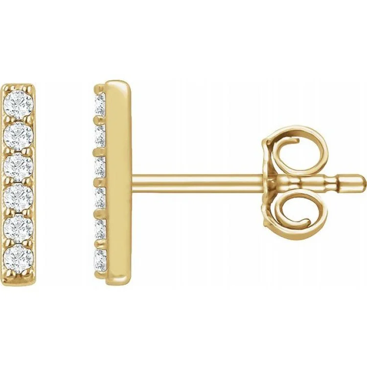 Perfect Earrings-14K Yellow 1/10 CTW Lab-Grown Diamond Bar Earrings