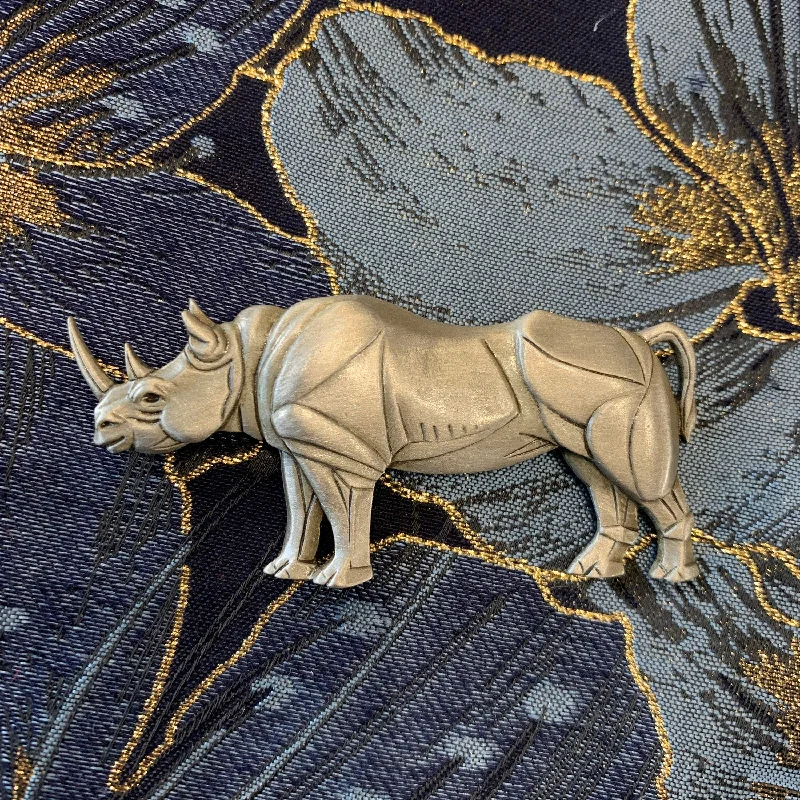 Gold Wedding Brooch-JJ rhino brooch jonette jewelry