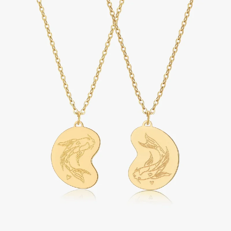 Long Gold Necklaces-Koi Fish Duo Necklace 2.0 in Gold (Not A Set)