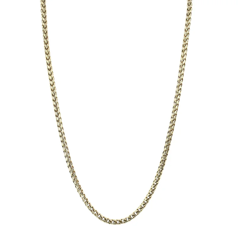 Designer Gold Pendant Necklaces-24-Inch 14K Yellow Gold 4mm Wide Box Link Necklace