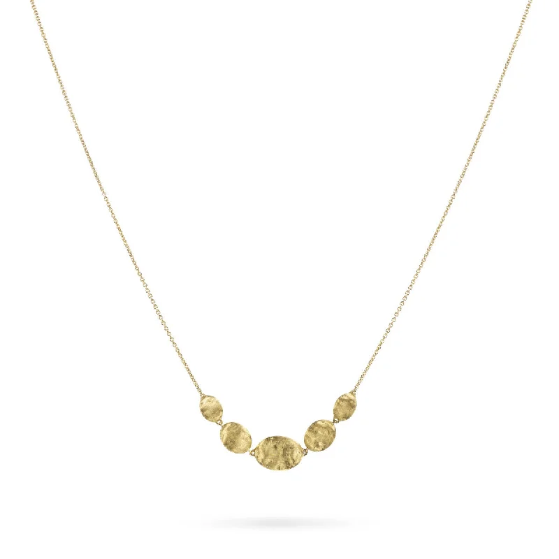 Modern Necklaces-18K Yellow Gold and Diamond Pave Necklace