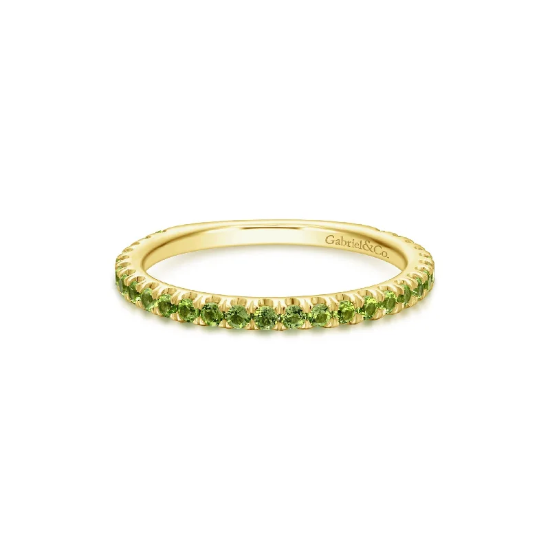 Bridal Rings-14K Yellow Gold Peridot Band