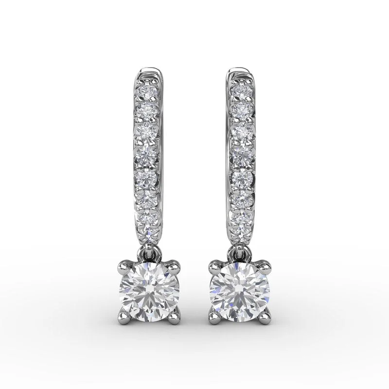 Twisted Hoop Earrings-Single Diamond Drop Earrings ER5074