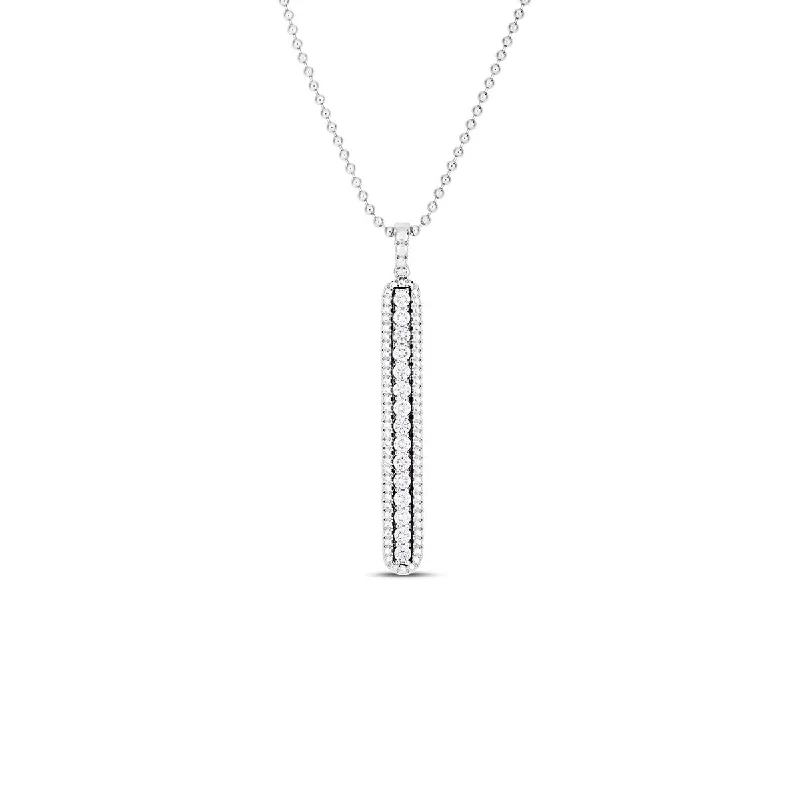 Minimalist Necklaces-18K White Siena Diamond Tablet Necklace