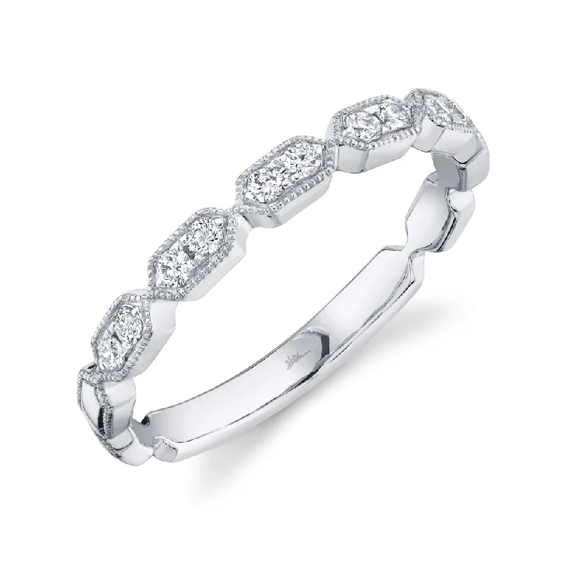 Fashion Rings-14K White Gold Diamond Stacking Ring