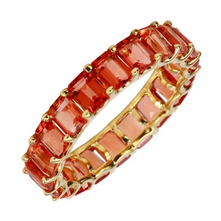 Eternity Rings-14k Yellow Gold Sunstone Gemstone Eternity Ring