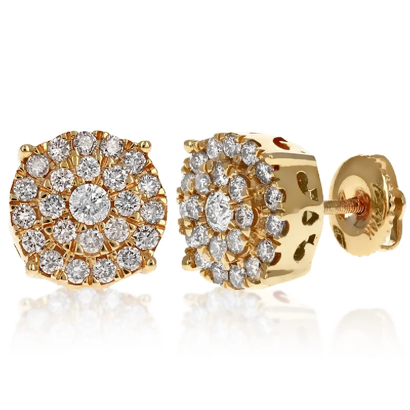 Luxe Earrings-Diamond Cluster Stud Earrings | 14K Gold