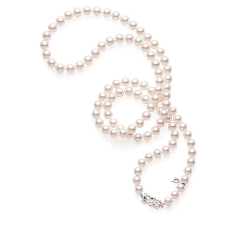 Diamond Necklaces-Akoya Cultured Pearl Strand Necklace