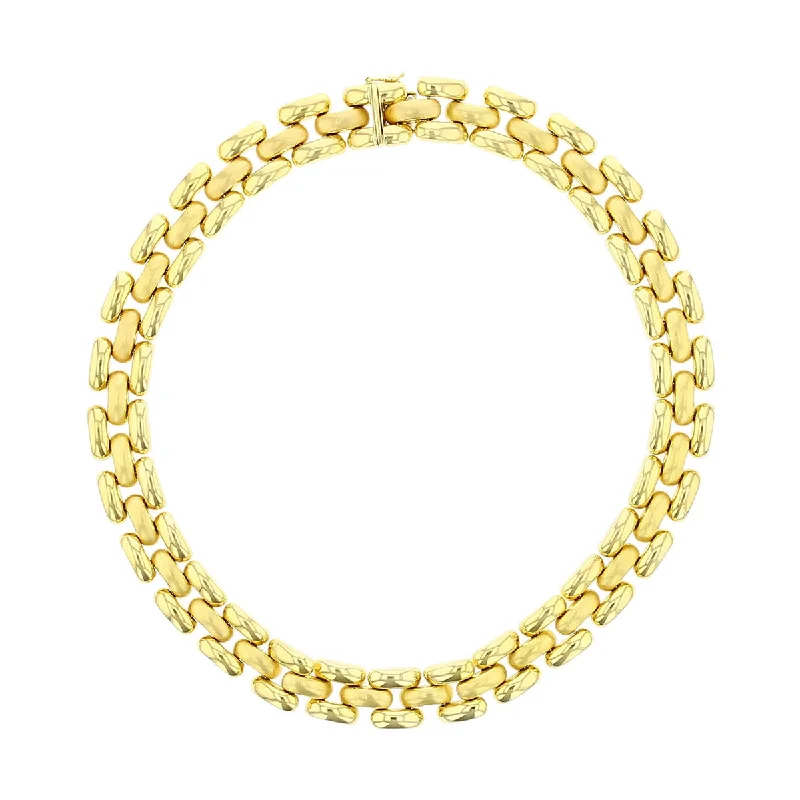 Minimalist Necklaces-18K Yellow Gold 18-Inch 3-Row Panther Necklace