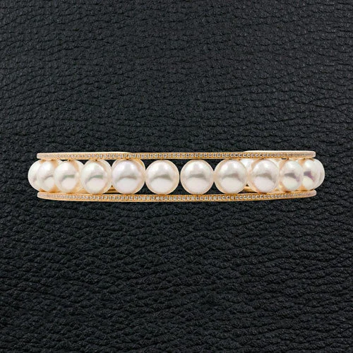 Handmade Silver Bangles-Pearl & Diamond Bangle Bracelet